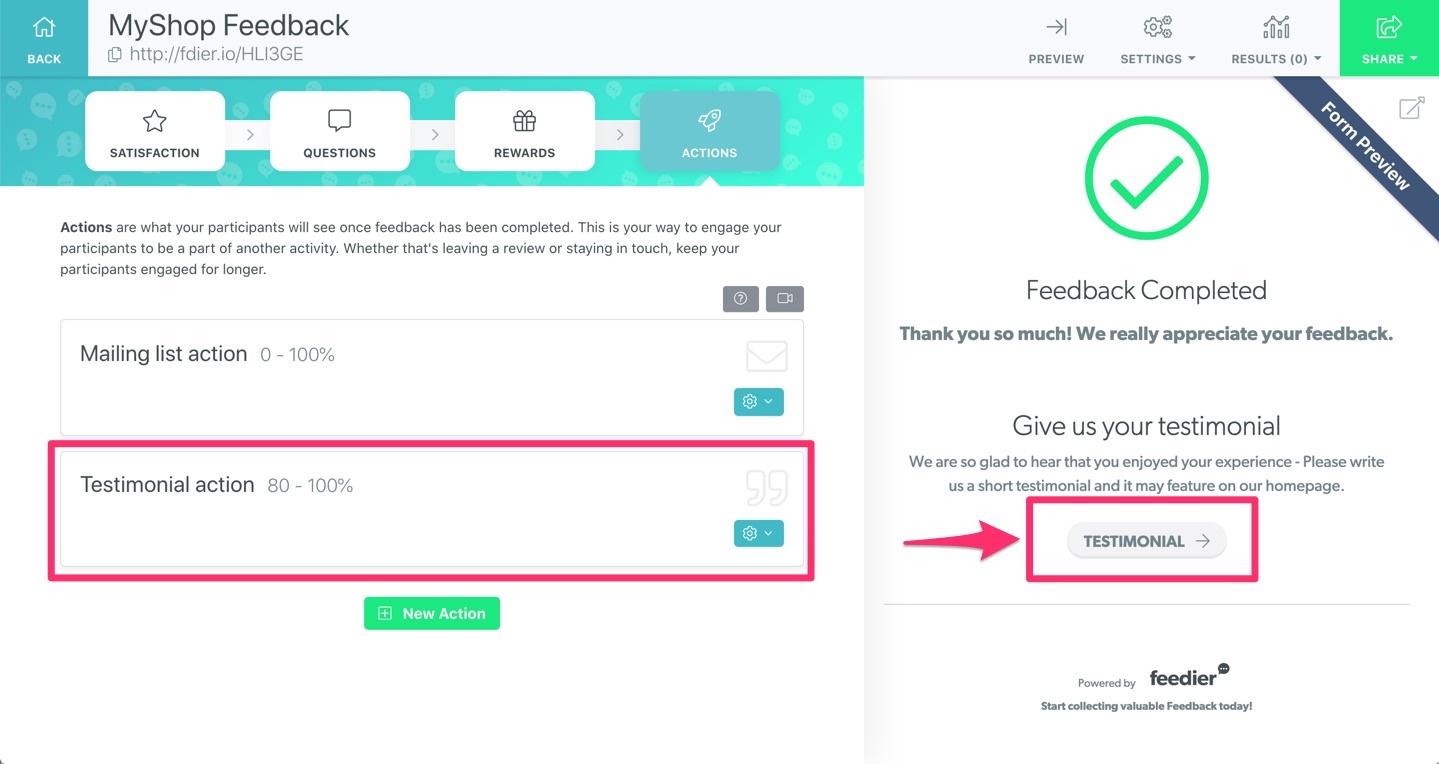 How to collect Feedback for your e-commerce website? - 39 Actions — Feedier Dashboard
