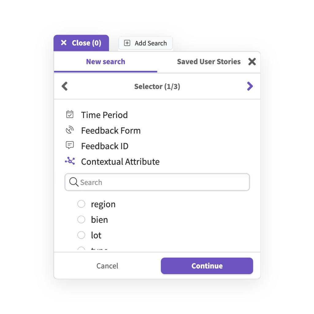 context attributes in feedier from the surveys