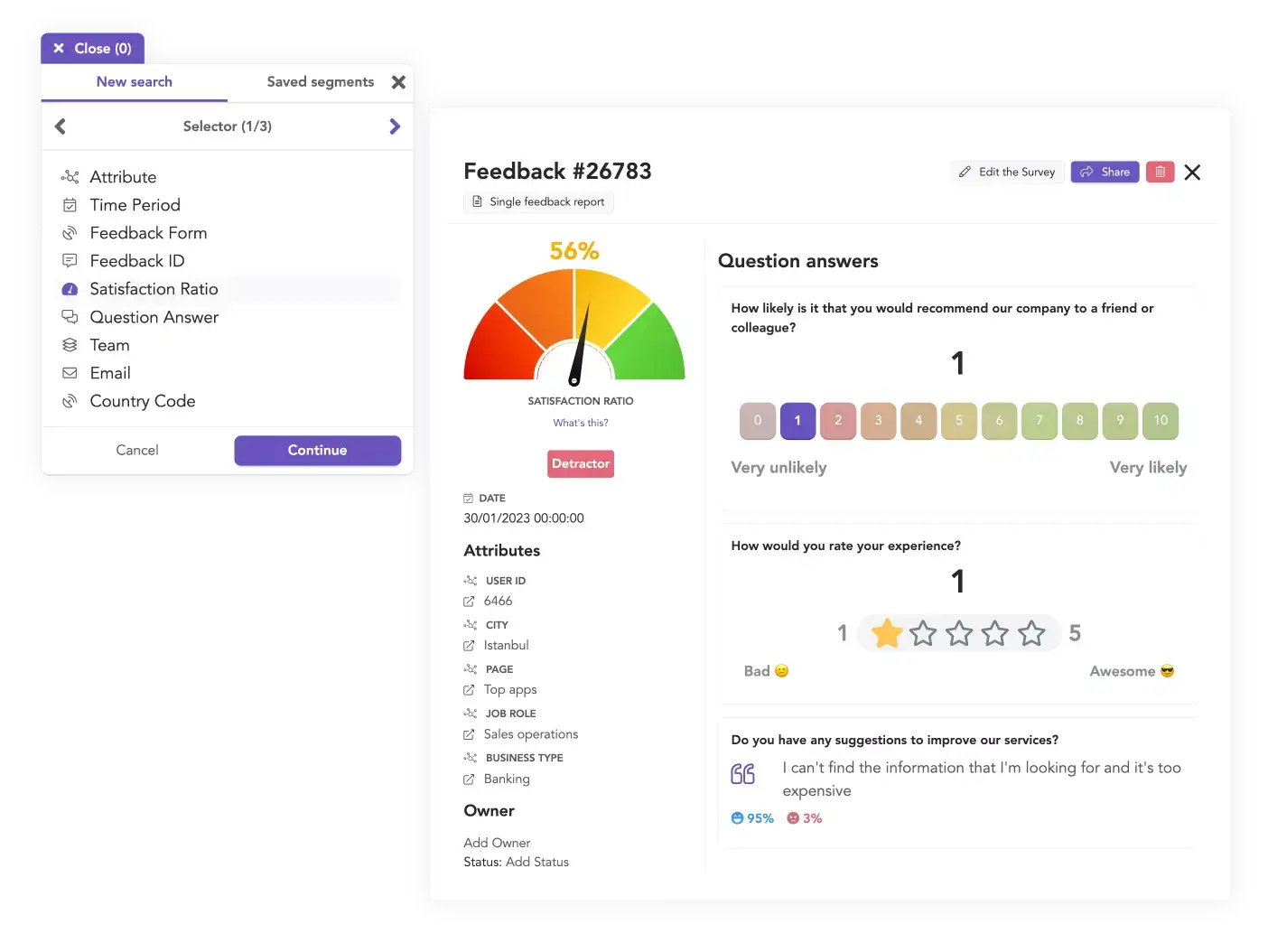 filters feedback report