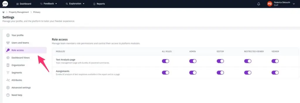 Setting feedier dashboard