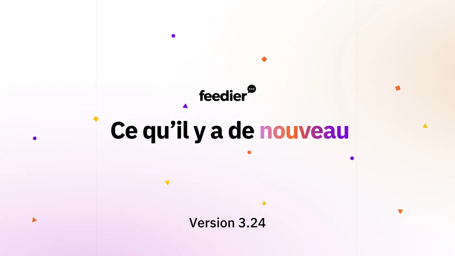 nouvelle version plateforme feedier 3.24